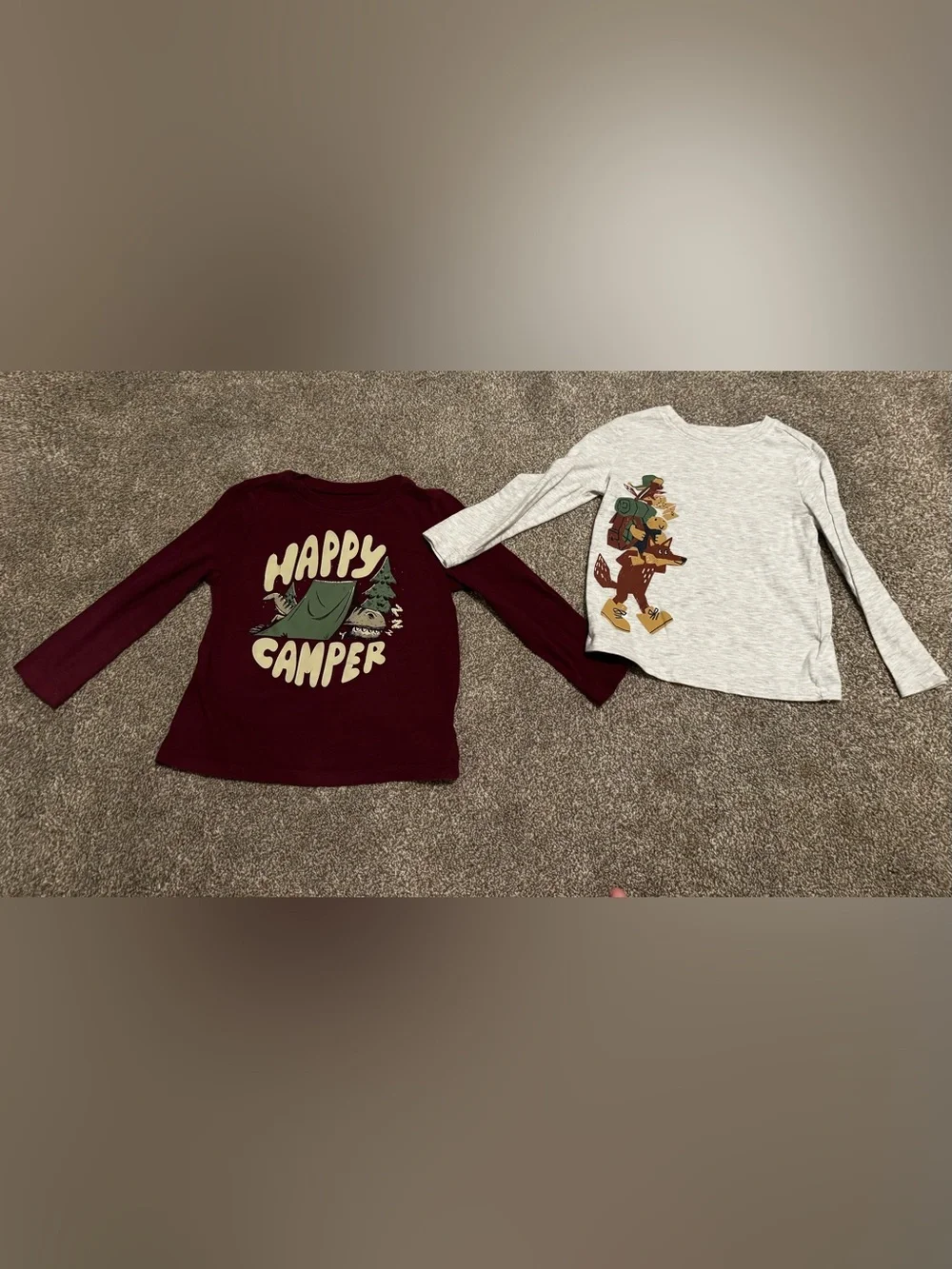 Set of 2 Old Navy long sleeve t shirts Toddler Boy 3T Camping Outdoor theme